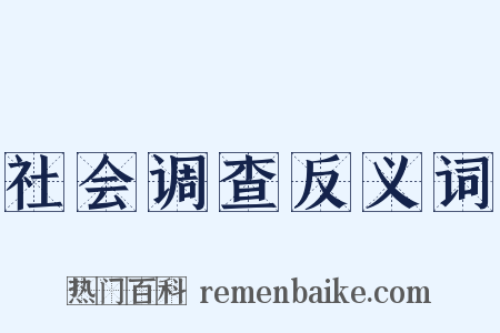 社会调查反义词是什么意思的图片
